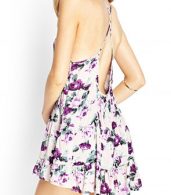 photo Casual Spaghetti Strap Floral Pattern Mini Backless Dress by OASAP, color Multi - Image 3