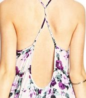 photo Casual Spaghetti Strap Floral Pattern Mini Backless Dress by OASAP, color Multi - Image 7