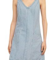 photo Casual V-Neck Sleeveless Cut OuT-Back Denim Dress by OASAP, color Light Blue - Image 1