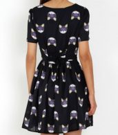 photo Cat Face Print Mini Dress by OASAP, color Navy - Image 6