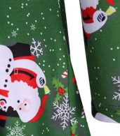 photo Charming Cartoon Santa Claus Printing Round Neck Dress by OASAP, color Green - Image 4