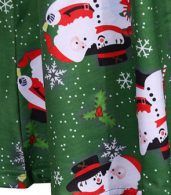 photo Charming Cartoon Santa Claus Printing Round Neck Dress by OASAP, color Green - Image 5
