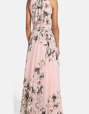 photo Charming Floral Printed Sleeveless Maxi Dress by OASAP, color Pink - Image 2