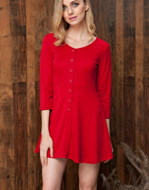 photo Chic Button Down Trapeze Dress by OASAP - Image 1