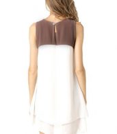 photo Chic Color Block Chiffon Dress by OASAP, color Coffee White - Image 2