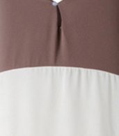 photo Chic Color Block Chiffon Dress by OASAP, color Coffee White - Image 8