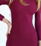 photo Chic Cut-ouT-Back Bodycon Dress by OASAP, color Burgundy - Image 7