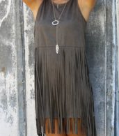 photo Chic Faux Suede Tasseled Dress by OASAP - Image 14