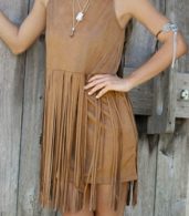 photo Chic Faux Suede Tasseled Dress by OASAP - Image 8