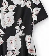 photo Chic Floral Print Boat Neck Short Sleeve Midi Dress by OASAP, color Multi - Image 6