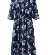 photo Chic Floral Print Sheer Chiffon Dress by OASAP, color Multi - Image 6
