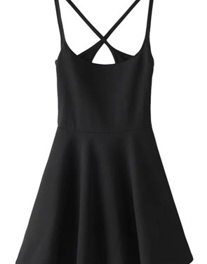 photo Chic Spaghetti Straps Backless Skater Dress by OASAP - Image 2