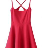 photo Chic Spaghetti Straps Backless Skater Dress by OASAP - Image 3
