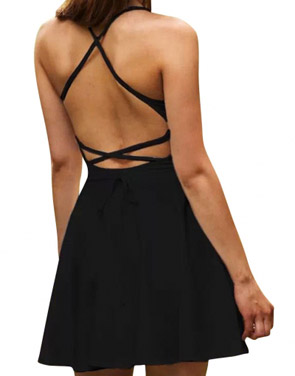 photo Chic Spaghetti Straps Backless Skater Dress by OASAP - Image 1