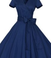 photo Chic Stand Collar Bow Waist A-line Dress by OASAP - Image 9