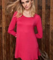 photo Chic Stretch knit Trapeze Dress by OASAP, color Burgundy - Image 7