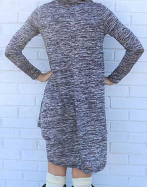 photo Chic Turtleneck Asymmetrical Hem Knit Dress by OASAP, color Grey - Image 2