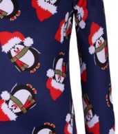 photo Christmas Cartoon Penguin Pattern Round Neck Dress by OASAP, color Multi - Image 4