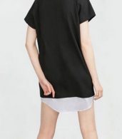 photo Classic Color Block Turn Down Collar Loose Fit Dress by OASAP, color Black White - Image 4