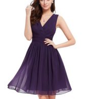 photo Classic Double V-Neck Ruched Waist Short Cocktail Party Dress by OASAP - Image 11