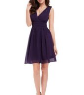 photo Classic Double V-Neck Ruched Waist Short Cocktail Party Dress by OASAP - Image 14