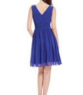 photo Classic Double V-Neck Ruched Waist Short Cocktail Party Dress by OASAP - Image 17