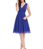 photo Classic Double V-Neck Ruched Waist Short Cocktail Party Dress by OASAP - Image 18