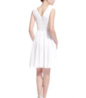 photo Classic Double V-Neck Ruched Waist Short Cocktail Party Dress by OASAP - Image 7