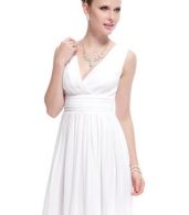 photo Classic Double V-Neck Ruched Waist Short Cocktail Party Dress by OASAP - Image 9