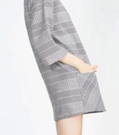 photo Color Block Houndstooth Print Patch Pocket Shift Dress by OASAP, color Multi - Image 3