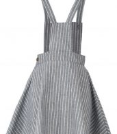 photo Color Block Striped Adjustable Shoulder Straps Overall Dress by OASAP, color Grey - Image 3