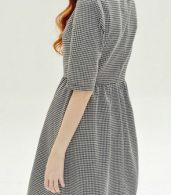photo Cute Cat Collar Houndstooth Print A-Line Mini Dress by OASAP, color Black White - Image 2