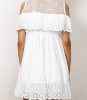 photo Dainty Crochet Lace Sheer Skater Dress by OASAP, color White - Image 5