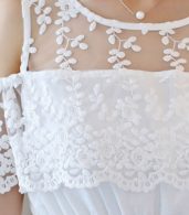 photo Dainty Crochet Lace Sheer Skater Dress by OASAP, color White - Image 10