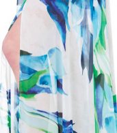 photo Deep V-Neck Cape Sleeve Print Slit Boho Maxi Dress by OASAP, color Multi - Image 4