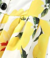 photo Delightful Floral Print Button Pleated Swing Midi Dress by OASAP, color Yellow - Image 4