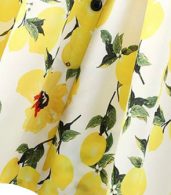 photo Delightful Floral Print Button Pleated Swing Midi Dress by OASAP, color Yellow - Image 5