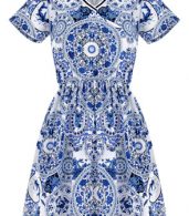photo Demure Vintage Floral Mini Dress by OASAP, color Royal Blue - Image 2