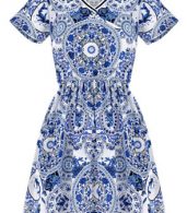 photo Demure Vintage Floral Mini Dress by OASAP, color Royal Blue - Image 6