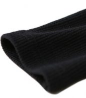 photo Elegant Black Mock Neck Ribbed Knit Bodycon Dress by OASAP, color Black - Image 6