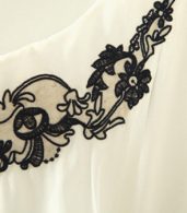 photo Elegant Embroidery Print Elastic Waist Maxi Chiffon Dress by OASAP - Image 5