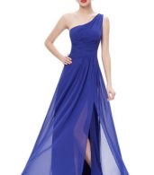 photo Elegant One Shoulder Slitted Ruched Evening Dress by OASAP - Image 15