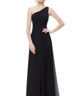 photo Elegant One Shoulder Slitted Ruched Evening Dress by OASAP - Image 1