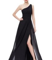 photo Elegant One Shoulder Slitted Ruched Evening Dress by OASAP - Image 3
