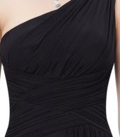 photo Elegant One Shoulder Slitted Ruched Evening Dress by OASAP - Image 4