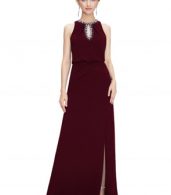 photo Elegant Rhinestone Cut-out Front Side Slit Dress by OASAP - Image 1