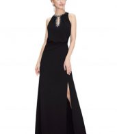 photo Elegant Rhinestone Cut-out Front Side Slit Dress by OASAP - Image 4