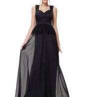 photo Elegant Sleeveless Black Peplum Evening Party Dress by OASAP, color Black - Image 1