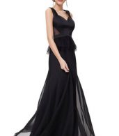 photo Elegant Sleeveless Black Peplum Evening Party Dress by OASAP, color Black - Image 3