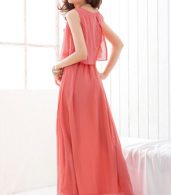 photo Elegant Sleeveless Maxi Dress with Chiffon Overlay by OASAP - Image 3